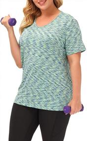 img 2 attached to Loose Fit Short Sleeve Yoga Tops For Plus Size Women - Perfect For Workouts And Summer