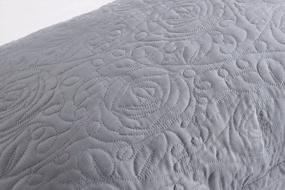 img 1 attached to Upgrade Your Bedding With MarCielo'S King Size 2-Piece Embroidered Pillow Shams In Grey