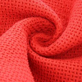 img 2 attached to Set Of 4 Large Red Waffle Weave Cotton Bath Towels - Quick-Drying, Lightweight And Thin Knit - Dimensions: 27" X 55" - From CC Caihong Towels