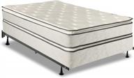 twin xl 12-inch plush double sided pillowtop innerspring mattress and 8" metal box spring/foundation set with frame by greaton logo
