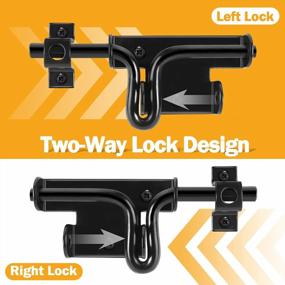 img 2 attached to Heavy Duty Fence Slide Bolt Latch Lock For Outdoor Doors, Vinyl Gates And Wooden Sheds - Black Barrel Padlock Hole Gate Latches Hardware