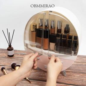 img 1 attached to 🎀 OBMMIRAO Elegant Dustproof Makeup Storage Organizer Box for Countertop, Waterproof Medium Cosmetics Organizer with Drawers - Ideal for Skincare, Cosmetics Display Cases in Bathroom, Dresser, Bedroom