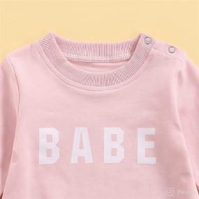 img 1 attached to Cozy and Stylish: Baby Girl Crewneck Sweatshirt Long Sleeve Romper - Perfect Fall Winter Outfit