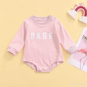 img 3 attached to Cozy and Stylish: Baby Girl Crewneck Sweatshirt Long Sleeve Romper - Perfect Fall Winter Outfit