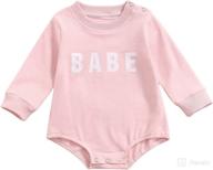 cozy and stylish: baby girl crewneck sweatshirt long sleeve romper - perfect fall winter outfit logo