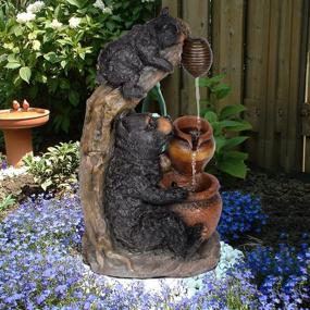 img 4 attached to Resin Black Bear Garden Water Fountain - Outdoor Feature For Patio, Yard, Deck, Lawn, And Balcony Relaxation