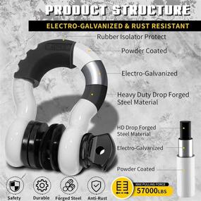 img 3 attached to 🔗 Digank D Ring Shackles 3/4" 57000Ibs Break Strength – Heavy Duty Off Road Winch Shackle for Reliable Vehicle Recovery (White)