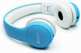 img 3 attached to AMALEN Premium Volume Limited Control Wired Headphones With Microphone - Lightweight, Adjustable & Foldable For Kids (Blue)
