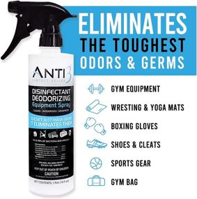 img 2 attached to Anti3 Protect Disinfectant Spray: Gym Sanitizing Spray for Equipment, Wrestling Mat, Shoes, Yoga Mats - Odor Eliminator & Cleaner. Multi-Surface & Air (1 - 16 Oz. Bottle)