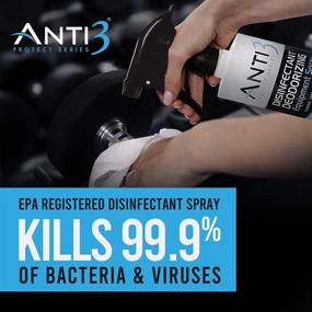 img 3 attached to Anti3 Protect Disinfectant Spray: Gym Sanitizing Spray for Equipment, Wrestling Mat, Shoes, Yoga Mats - Odor Eliminator & Cleaner. Multi-Surface & Air (1 - 16 Oz. Bottle)