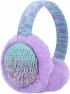 winter warm ear muffs for girls and women - lucky bunny kids sequin knit earmuffs for outdoor cold weather, with plush lining for ear protection logo