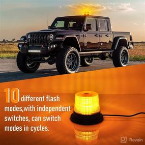 img 3 attached to 🚨 High Intensity Emergency Warning Vehicle Lights - 60 LEDs Beacon Lights Amber Strobe Lights with Magnetic Base and 10 FT Straight Cord for Multiple Vehicles