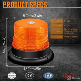 img 1 attached to 🚨 High Intensity Emergency Warning Vehicle Lights - 60 LEDs Beacon Lights Amber Strobe Lights with Magnetic Base and 10 FT Straight Cord for Multiple Vehicles