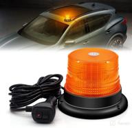 🚨 high intensity emergency warning vehicle lights - 60 leds beacon lights amber strobe lights with magnetic base and 10 ft straight cord for multiple vehicles логотип