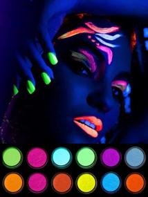 img 2 attached to Kalolary 12 Boxes Luminous Pigment Nail Powder, Glow In The Dark Neon Color Nail Powder, Color Acrylic Gradient Glitter Polish For Eyeshadow Face Body Makeup Nail Art Decoration