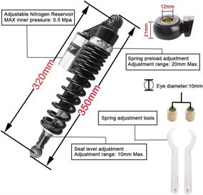 img 3 attached to 🏍️ Universal Motorcycle Rear Air Shock Absorbers, 320mm, GZYF Pair, Fit For Honda Suzuki Yamaha Kawasaki ATV, Go Kart Quad, Dirt Sport Bikes - Black & Silver