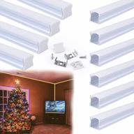 muzata 10-pack led channel system with milky white frosted diffuser for strip tape light u101 1m ww,lu2 ln1 lw1 - 3.3ft/1m spotless silver aluminum profile housing track logo