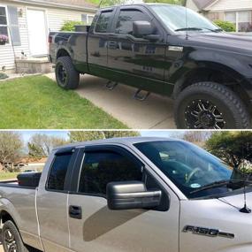img 1 attached to 🚗 Lightronic WV94738 Window Visor Deflector Rain Guard, Shatterproof Dark Smoke, Set of 4 for 2004-2014 Ford F-150 SuperCab – Tape-on