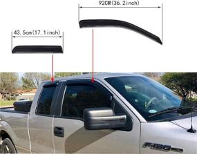 img 2 attached to 🚗 Lightronic WV94738 Window Visor Deflector Rain Guard, Shatterproof Dark Smoke, Set of 4 for 2004-2014 Ford F-150 SuperCab – Tape-on