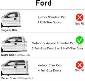 img 3 attached to 🚗 Lightronic WV94738 Window Visor Deflector Rain Guard, Shatterproof Dark Smoke, Set of 4 for 2004-2014 Ford F-150 SuperCab – Tape-on