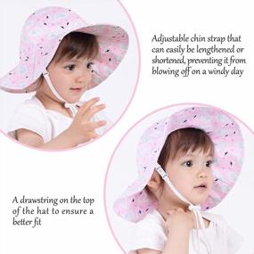 img 1 attached to Kids Sun Hat Toddler Baby Beach UPF 50+ UV Protection Wide Brim Outdoor Neck Flap Boys Girls Infant