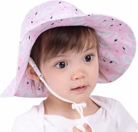 img 3 attached to Kids Sun Hat Toddler Baby Beach UPF 50+ UV Protection Wide Brim Outdoor Neck Flap Boys Girls Infant
