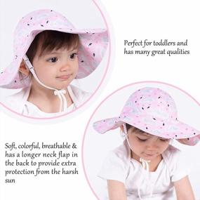 img 2 attached to Детская шляпа от солнца для малышей, для малышей, для пляжа, UPF 50+, защита от ультрафиолетовых лучей, с широкими полями, для улицы, с клапаном на шею, для мальчиков и девочек, для младенцев
