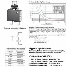 img 3 attached to Pack Of 4 DIYhz 25 Amp Thermal Circuit Breakers With Quick Connect Terminals, Waterproof Button, And Transparent Cap For Manual Reset In 32V DC And 125/250VAC 50/60Hz Applications