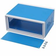 zulkit junction box blue metal project box diy electric enclosure case preventive case electrical box 7.9 x 6.5 x 3.5 inch logo