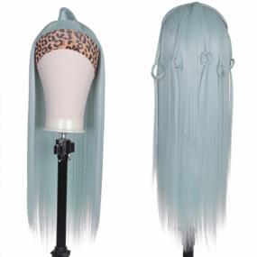 img 2 attached to FUHSI Headband Wig For Women Spearmint Color Non Lace Front Wig Long Straight Glueless FUTURA Fiber Synthetic Wig Color–22Inch Opal# Color