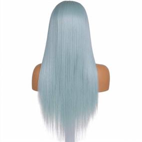 img 3 attached to FUHSI Headband Wig For Women Spearmint Color Non Lace Front Wig Long Straight Glueless FUTURA Fiber Synthetic Wig Color–22Inch Opal# Color