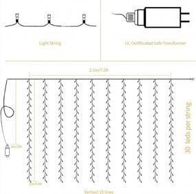 img 1 attached to Brighten Your Home With BHCLIGHT 300 LED Curtain Lights - 8 Modes, Waterproof & Indoor/Outdoor Use!