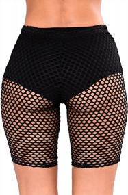 img 3 attached to Flaunt Your Style With Nihsatin'S High Waisted Fishnet Shorts For Women - Perfect Clubwear