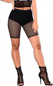 img 1 attached to Flaunt Your Style With Nihsatin'S High Waisted Fishnet Shorts For Women - Perfect Clubwear
