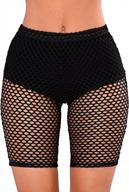 flaunt your style with nihsatin's high waisted fishnet shorts for women - perfect clubwear logo