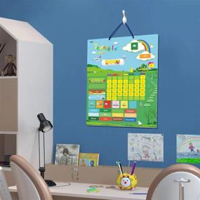 img 1 attached to Magnetic Learning Calendar With Weather Station 55 PCS (15” X 12” Wall Mountings Ready)