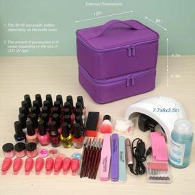 img 2 attached to Burgundy Purple ButterFox Nail Polish Storage Case, Holds 30-40 Bottles & UV Dryer Light, Perfect Nail Supplies Organizer