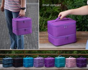 img 1 attached to Burgundy Purple ButterFox Nail Polish Storage Case, Holds 30-40 Bottles & UV Dryer Light, Perfect Nail Supplies Organizer