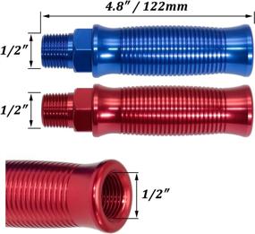 img 3 attached to CheeMuii Glad Hand Handle Extension Set for Semi Trucks and Trailers - Transverse Stripe Design, Anodized Aluminum, Red and Blue - Facilitating Easy Coupling