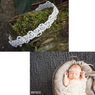 👑 ivory or white beaded lace halo headband - tieback option, ideal for photography props, newborns, toddlers, children, and adults (white, newborn size) logo