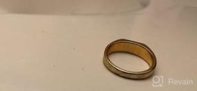 img 7 attached to Набор простых и элегантных колец из 14-каратного золота для женщин - тонкие кольца с куполом, печаткой и бусинами 5-10 размеров от Reoxvo