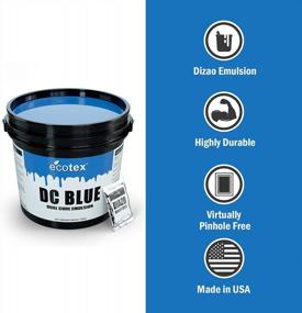 img 2 attached to Ecotex® DC Blue Screen Printing Emulsion: Диазофотоэмульсия Quart-32Oz для шелкотрафаретной печати, пластизольных красок и красок на водной основе