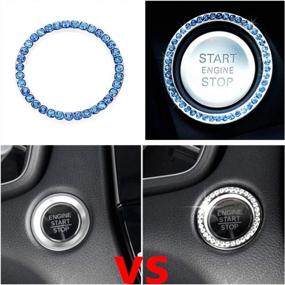 img 1 attached to 2Pcs Blue Diamond Car Decor Crystal Rhinestone Ring Emblem Sticker For Auto Start Engine Ignition Button Key & Knobs - Goodream Bling Car Accessories