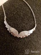 img 1 attached to Sterling Silver Angel Wings Pendant Necklace With Sparkling Cubic Zirconia CZ - Fashion Jewelry For Women, Rhodium Plated By BERRICLE review by Christina Magnus