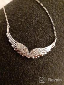 img 5 attached to Sterling Silver Angel Wings Pendant Necklace With Sparkling Cubic Zirconia CZ - Fashion Jewelry For Women, Rhodium Plated By BERRICLE