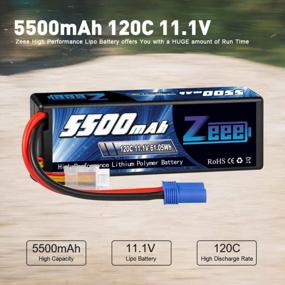 img 3 attached to High-Performance EC5 Connector 3S Lipo Battery | Zeee 5500MAh 11.1V For RC Car & Vehicles | 120C & Hard Case (2 Pack)