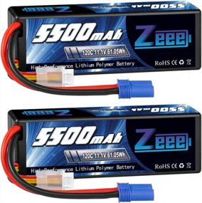 img 4 attached to High-Performance EC5 Connector 3S Lipo Battery | Zeee 5500MAh 11.1V For RC Car & Vehicles | 120C & Hard Case (2 Pack)