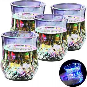 img 4 attached to HOMEYA LED Cups, Flash Light Up Cups Automatic Water Activated LED Glow Shot Glasses Color Changing Wine Whisky Beer Cola Juice Drinkware Mugs For Bar Disco Night Club Party Halloween Christmas-4 PCS