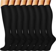 8 pairs of actinput compression socks for women and men - providing 15-20mmhg support for nurses, medical professionals, runners, and athletes for improved circulation. logo
