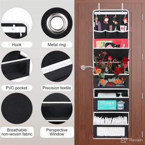 img 1 attached to 📦 Organize and Maximize Space with the Super Convenient Sturdy Door Over Hanging Organizer - Large Clear Windows and Door Hook Included!